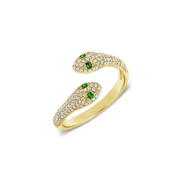 Overpass Diamond 2 Head Snake Ring - 1