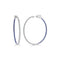 Half Diamond Half Sapphire Hoop Earrings - 1