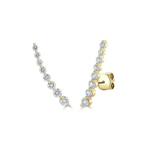 Diamond Ear Climber Earrings - 1