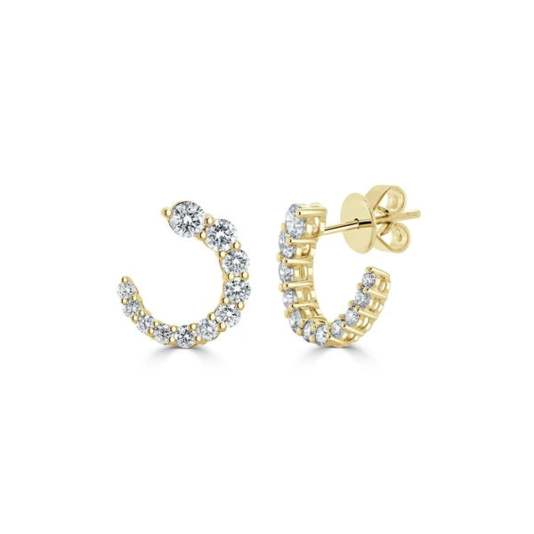 Curved Diamond Earrings - 1