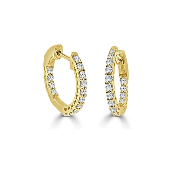 Huggie 0.6mm Diamond Earrings 0.5ctw - 1