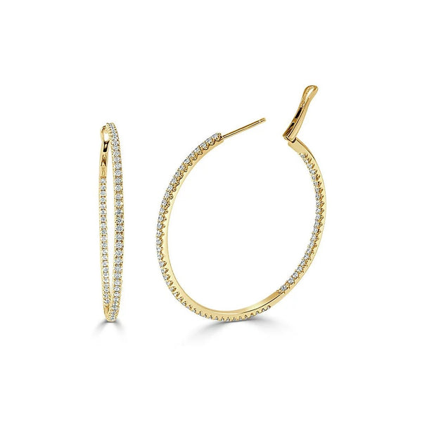 Diamond Hoop Earrings - 1
