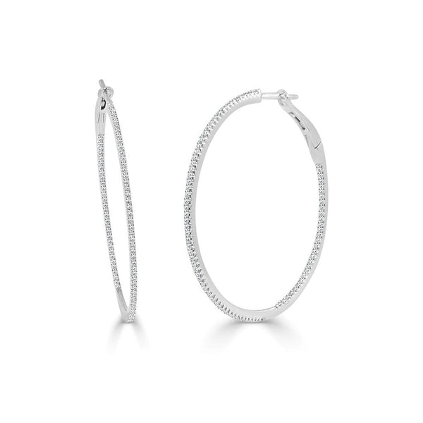 Hoop 1.5in Diamond Earrings - 1