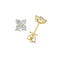 Cluster Flower Stud 0.3in Diamond Earrings - 1