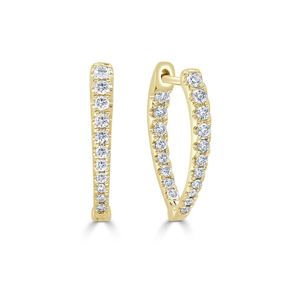 Oval Huggie 0.75in Diamond Earrings 0.46ctw - 1