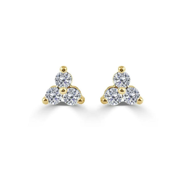 Cluster Triangle Stud 0.2in Diamond Earrings - 1