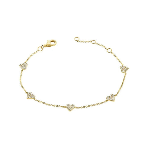 Diamond Heart Station Bracelet - 1