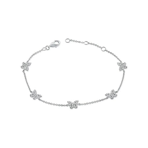 Station Butterfly Diamond Bracelet - 1