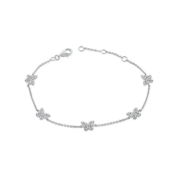 Station Butterfly Diamond Bracelet - 1