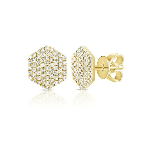 Diamond Hexagon Studs - 1