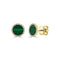 Gold Diamond & Malachite Disc Studs - 1