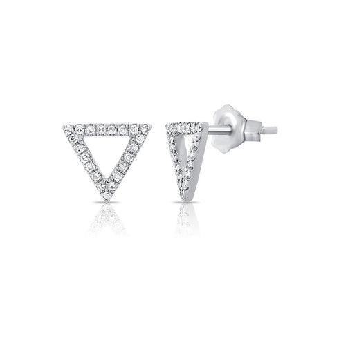 Triangle Stud Diamond Earrings - 1