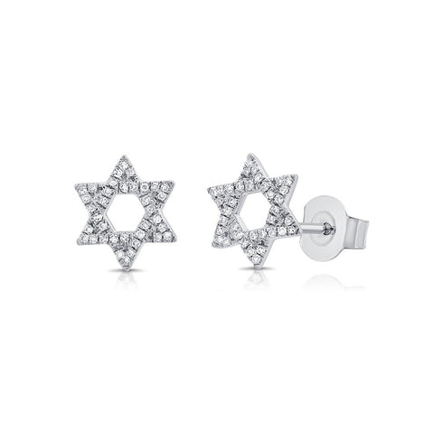 Diamond Star of David Studs - 1