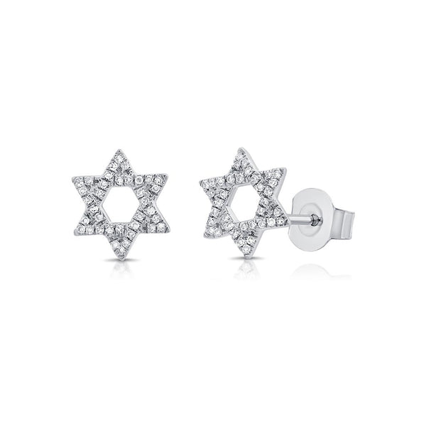 Diamond Star of David Studs - 1
