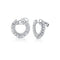 Diamond Double Row Front-Facing Hoop Earrings - 1