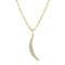 Crescent Moon Pave Paperclip Diamond Pendant - 1