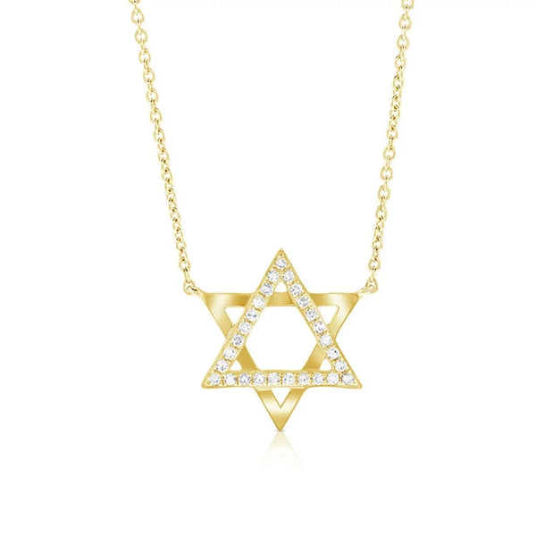 Diamond Star of David Necklace - 1
