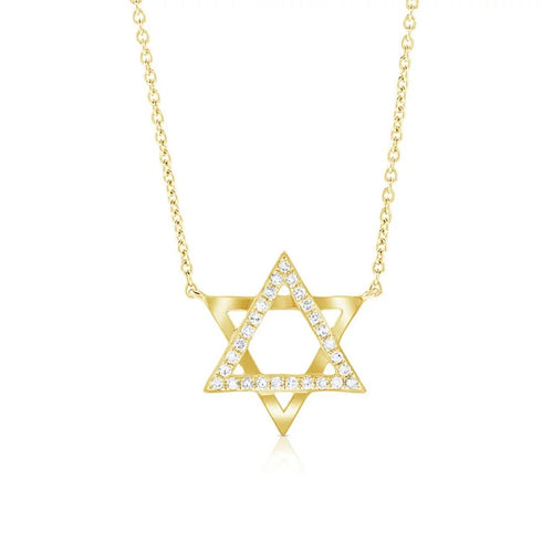 Diamond Star of David Necklace - 1