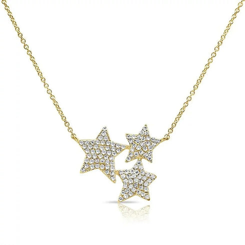 Triple Star Diamond Pendant - 1