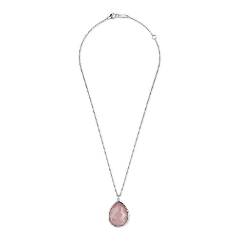 Large Teardrop Pendant Necklace in Sterling Silver - 1
