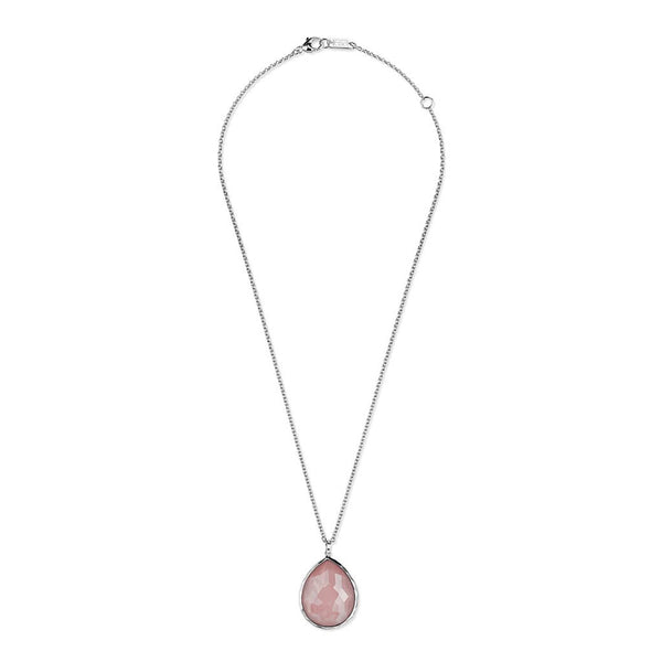 Large Teardrop Pendant Necklace in Sterling Silver - 1
