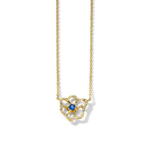 Small Flora Necklace With Diamonds - 1