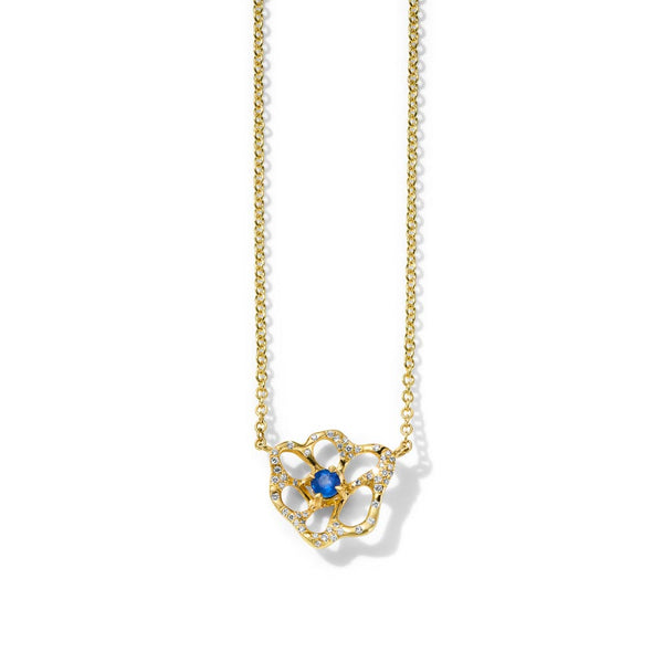 Small Flora Necklace With Diamonds - 1