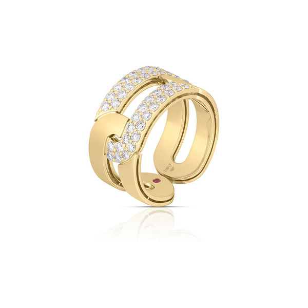 Navarra Diamond Link Wide Ring - 1