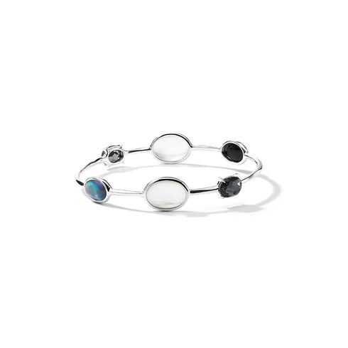 Luce 6 Station Rock Crystal And Mother Of Pearl Bangle - 1