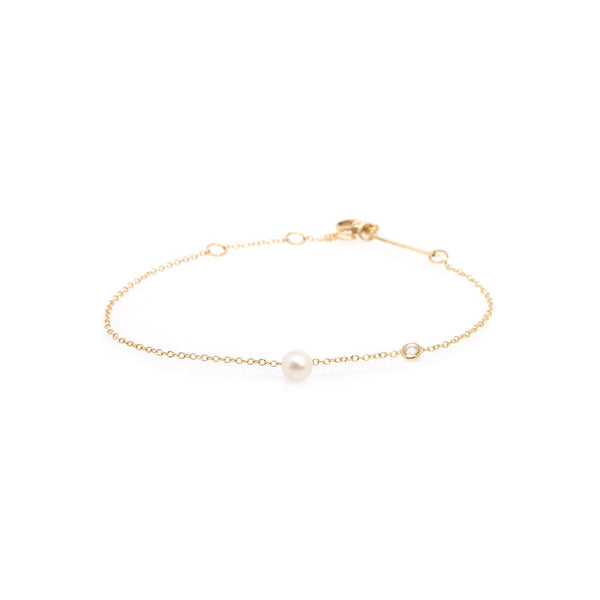 Dangling Pearl Charm Bracelet - 1