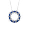 Open Circle Diamond And Blue Sapphire Necklace - 1