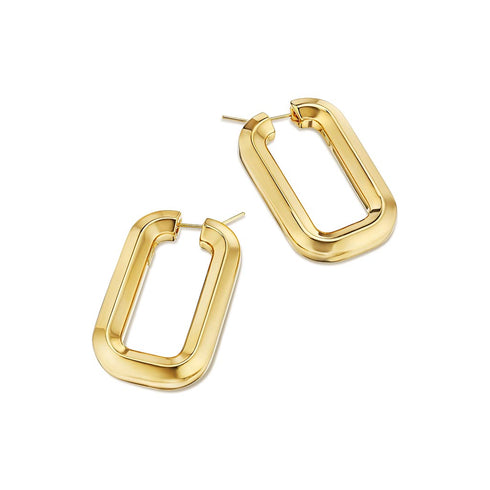 Tubular Gold Hoop Earrings - 1