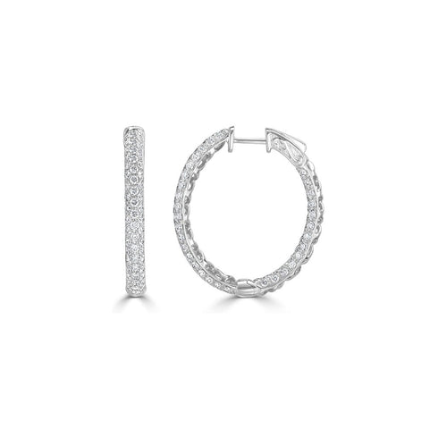 Diamond Oval Pave Hoop - 1 Earrings - 1