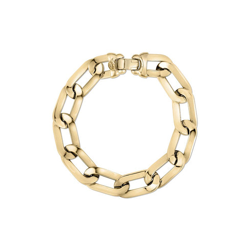 Designer Gold Squared Edge Paperclip Bracelet - 1