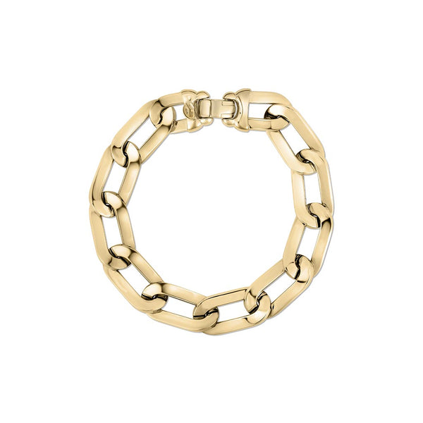 Designer Gold Squared Edge Paperclip Bracelet - 1