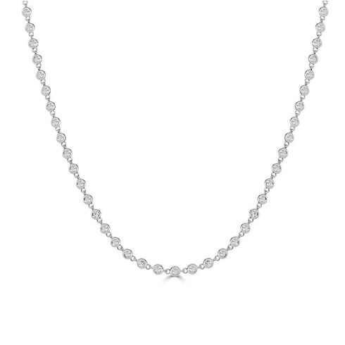 Bezel Round Diamond Necklace - 1