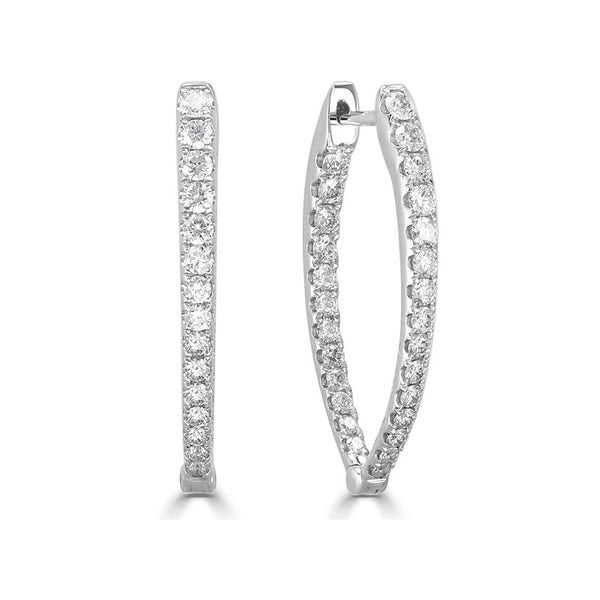 Oval Huggie 1in Diamond Earrings 1.11ctw - 1