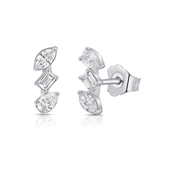 Fancy-Shape Diamond Studs - 1