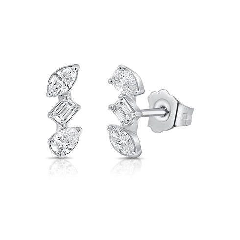 Fancy-Shape Diamond Studs - 1