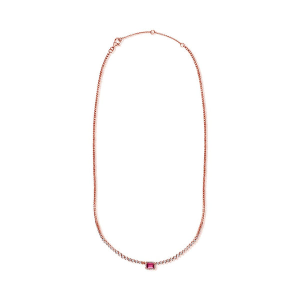 Pink Sapphire & Diamond Necklace - 1