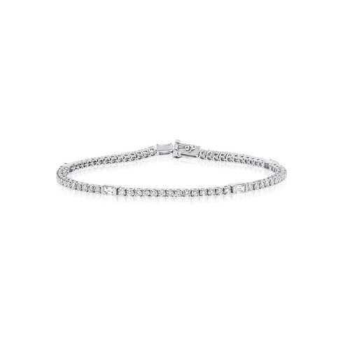 Baguette Diamond Tennis Bracelet - 1