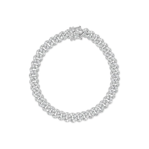 Pave Diamond Cuban Link Bracelet - 1