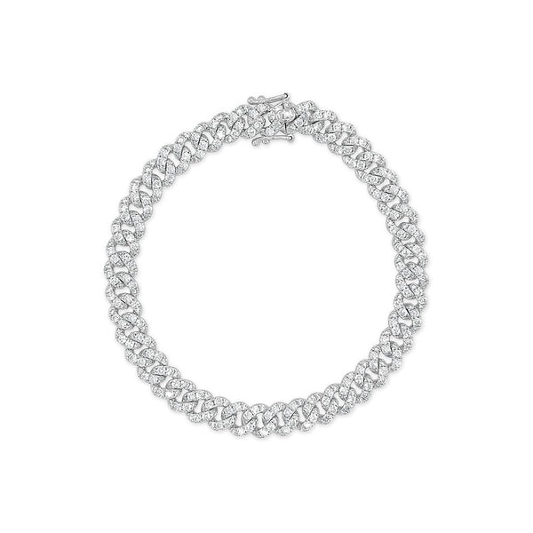 Pave Diamond Cuban Link Bracelet - 1