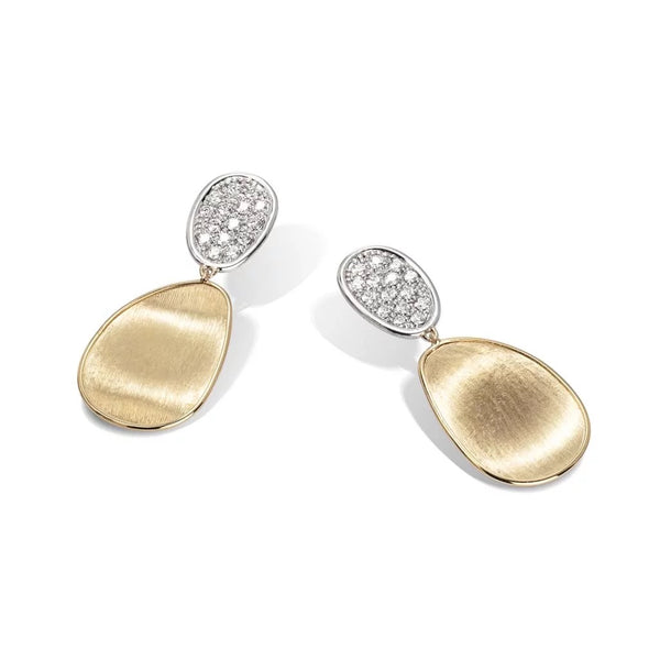 Diamond Pave Small Double Drop Earrings - 1