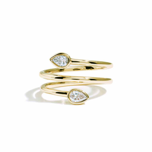 Pear Cut Double Wrap Fashion Ring - 1