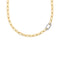 Designer Gold Pave Diamond Link Necklace - 1