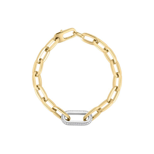 Designer Gold PaveDiamond Link Bracelet - 1