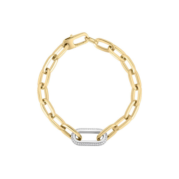 Designer Gold PaveDiamond Link Bracelet - 1
