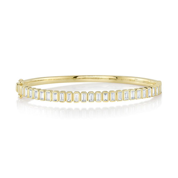 Bezel Baguette Diamond Bangle - 1