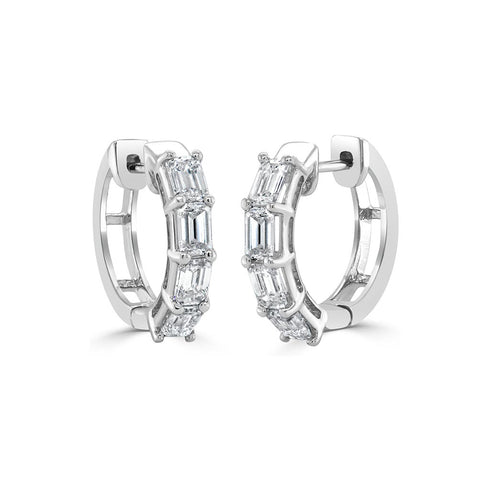 Emerald-Cut Diamond Earrings - 1